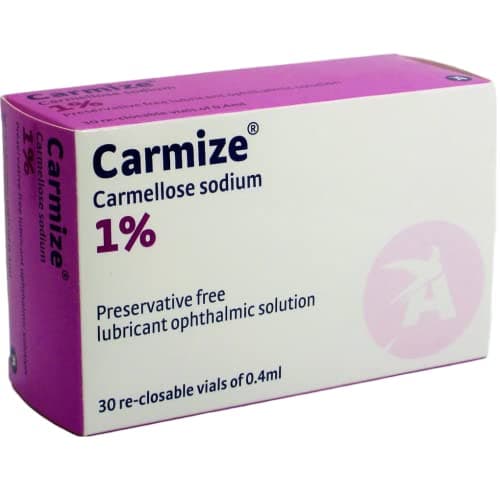 Image of Carmize Carmellose Sodium Eye Drops 1% Lubricant, Re-Closable Vial's of 0.4ml (30 Vials)