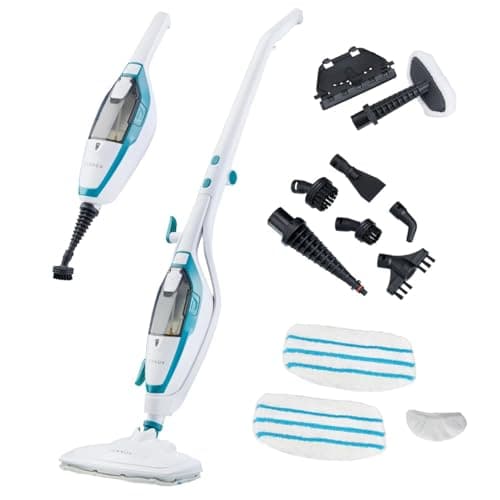 Image of Zennox Multifunctional Steam Mop – Multi-Surface Steamer Cleaner for Hard Floors, Laminate, Wood, Carpets, Rugs, Surfaces, Worktops, Tiles & More – Chemical Free Cleaning with Upright or Handheld Mode
