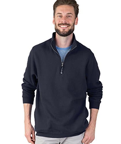 Image of Charles River Apparel Men's Crosswind Quarter Zip (Regular & Big-tall Sizes) Sweatshirt, Navy, L UK