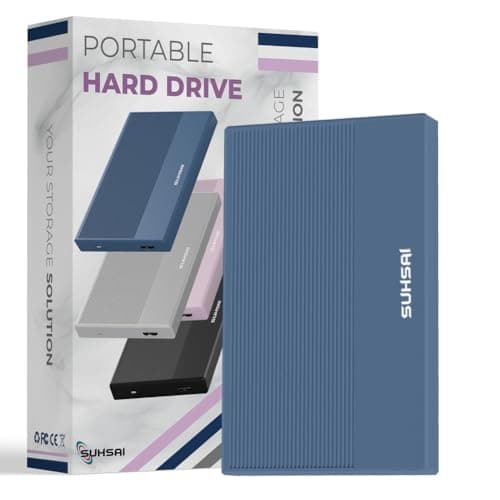Image of SUHSAI external hard drive 1TB Backup Data Storage HDD - 2.5" Memory Expansion Portable Hard Drive USB 3.0 Ultra Slim hard drive Compatible with Mac, Desktop, PC, PS4, PS5 (Navy Blue)