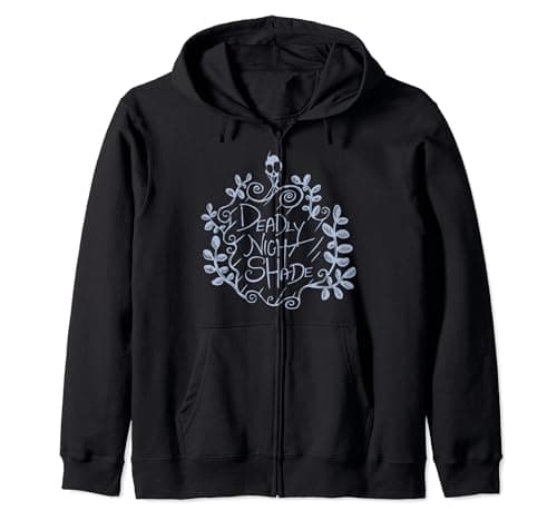 Image of Nightmare Before Christmas Deadly Night Shade Blue Text Zip Hoodie