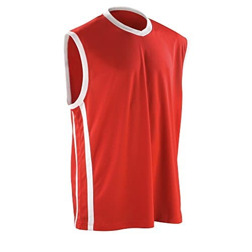 Image of Spiro Men's Basketball Quick Dry Tops - Red/White, Large