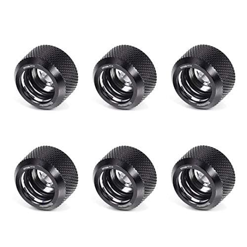 Image of Barrow G1/4-14mm OD Twin Seal Hard Tube Compression Fitting - Black (6 Pack)