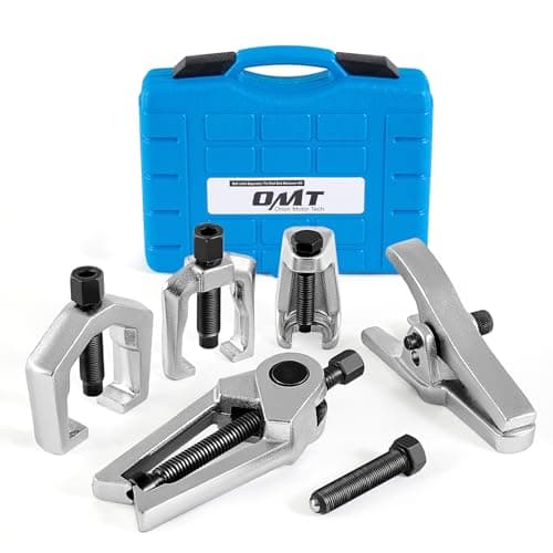 Image of Orion Motor Tech Ball Joint Splitter 5pc, Heavy Duty Ball Joint Separator & Tie Rod End Tool Set with Blue Case, Ball Joint Removal Tool for Suspension & Steering