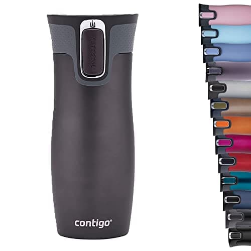 Image of Contigo West Loop Autoseal Travel Mug, Stainless Steel Thermal Mug, Vacuum Flask, Leakproof Tumbler, Coffee Mug with BPA Easy-Clean Lid, 470 ml, Gunmetal