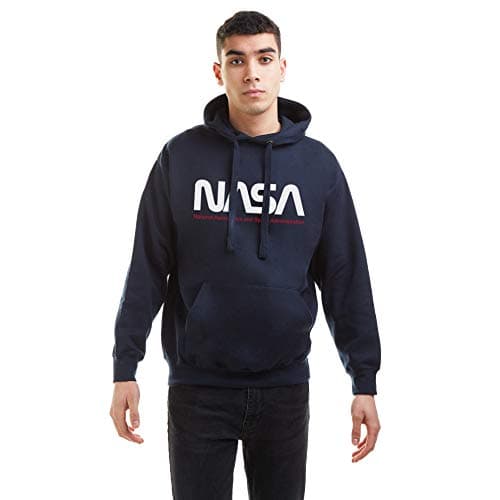 Image of Nasa Men's Insignia Hooded Sweatshirt, Navy Blue, M UK