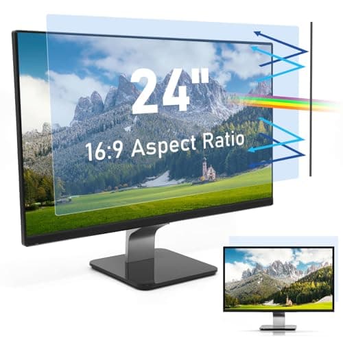 Image of 24 inch Computer Anti Blue Light Screen Protector for 16:9 Widescreen Display, SOPPY Anti UV and Blue Light Screen Filter for Samsung/Dell/Lenovo/HP/Acer/ASUS Monitors (24",16:9)