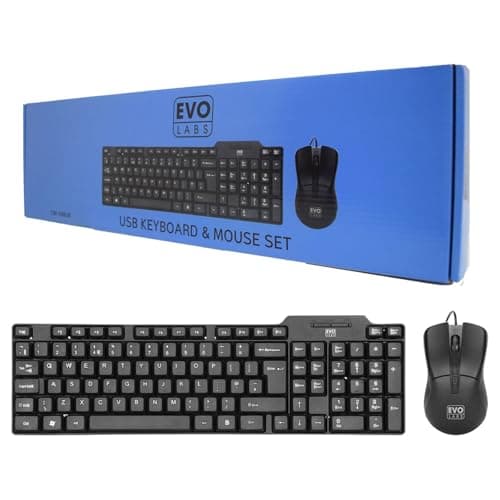 Image of EVO LABS CM-500UK Wired Keyboard and Mouse Combo Set