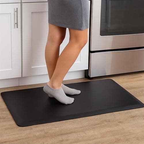 Image of K Collection Heavy Duty Anti Fatigue Standing Mat – High Density Cushioned Non-Slip Mat for Standing Desks, Office, Kitchen Rug - Dark Grey 44cm x 71cm