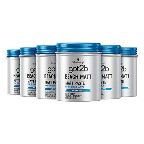 Image of Schwarzkopf got2b Beach Matt Texturising Matt Paste, Medium Hold, Silicone Free, 100 ml - Pack of 6