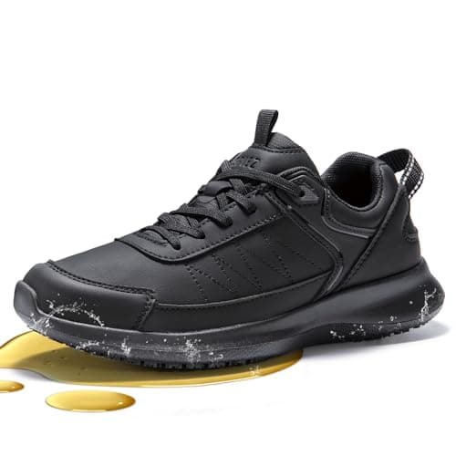 Image of SPIEZ Kitchen Shoes Non Slip, Slip Resistant Womens Chef Shoe, Comfortable Work Trainers, Nurse Shoes Black UK Size 6