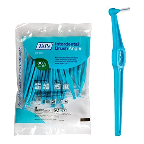 Image of Tepe Angled Blue Interdental Brush 0.6mm 25 Pack