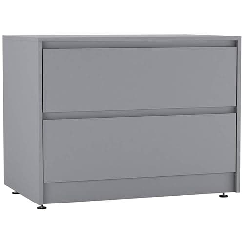 Image of URBNLIVING 2 Drawer Chest Cabinet with Adjustable Feet, Modern Engineered Wood Dresser Unit with Smooth Glide Drawers, Compact Sideboard for Bedroom, Living Room, or Hallway Storage