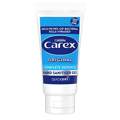 Image of CAREX Complete Original Anti Bacterial Hand Sanitiser Gel Pack of 12, with Anti Viral action* Hand Gel and 70 Percent Alcohol that Cleans, Cares and Protects, 50 ml