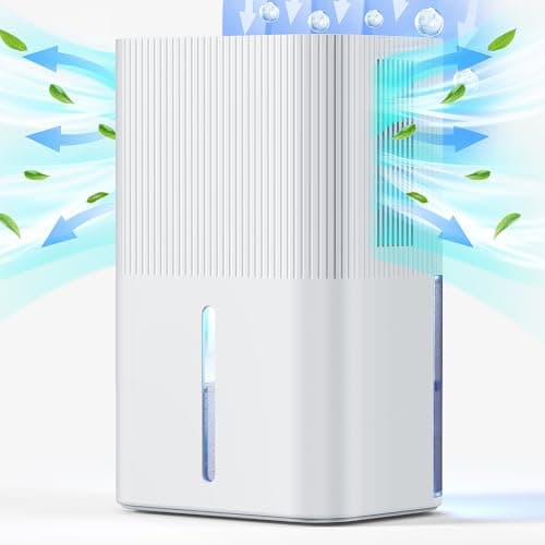 Image of 2.7L Dehumidifiers for Home Electric Dehumidifier for Bedroom Quiet & Touch Control Dehumidifier for Bathroom,10-Hour Timer,Auto Shut-Off & 7 LED Dehumidifiers for Wardrobe Closet RV(1000ML/24H)