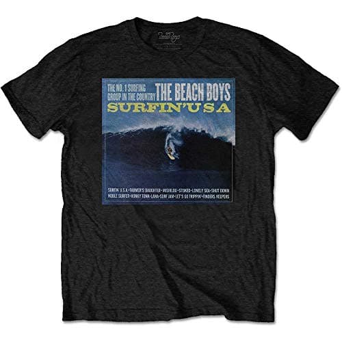 Image of The Beach Boys Rockoff Trade Unisex Surfin USA T-Shirt - Black/Blue - Large