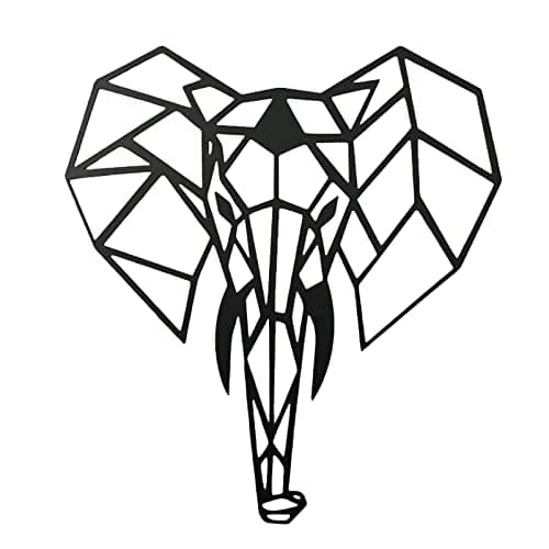 Image of LOVIVER Metal Wall Art Decor Elephant Head Gifts Silhouette Accessories Decorative Hanging Wall Decorations for Living Room Home Farmhouse Cafe Bar
