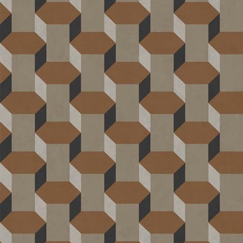 Image of Sublime Vintage Geometrics Brown Wallpaper | Paste The Wall Application | White Geometric | 10M Roll