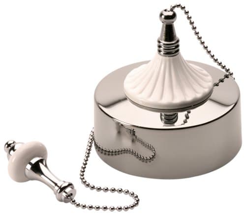 Image of Deluxe 6Amp 2 Way Ceiling Switch White and Chrome Feature FPK4-WH-37