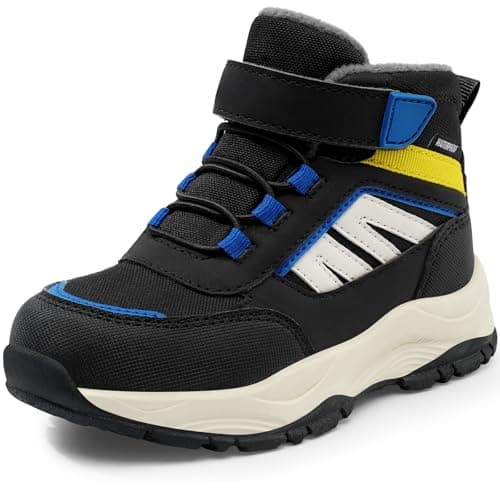 Image of Harvest Land Kids Waterproof Winter Snow Boots for Girls & Boys - Lightweight, Non-Slip, Warm Outdoor Hiking Shoes Low top Black 1.5
