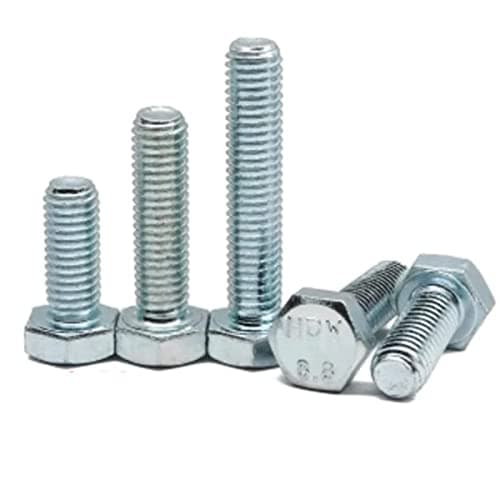 Image of M16 Set Screws Hex Head Hexagon Bolt Bright Zinc Plated Grade 8.8 High Tensile Steel Fully Threaded DIN 933 (25, M16 x 25mm)