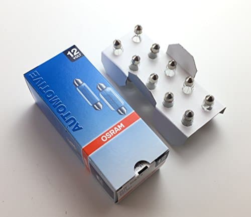 Image of 10 x Osram Light Bulbs C10W 12V 10W Interior Car Light 6411 41 mm Bulb
