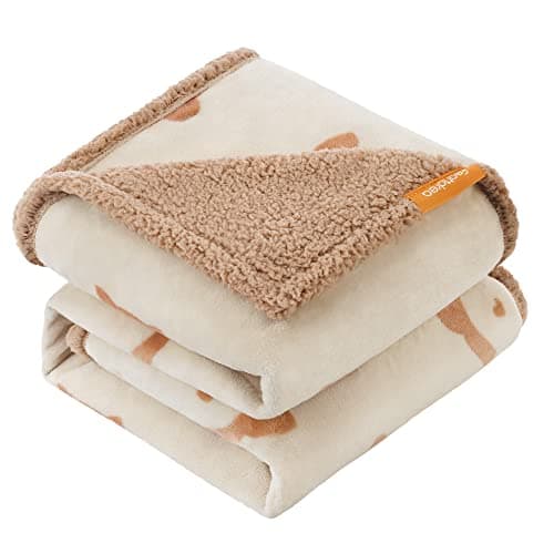 Image of Feandrea Waterproof Dog Blanket, Sherpa Fleece Pet Blanket for Medium and Large Dogs, Cats, 152 x 127 cm, XL, Machine Washable, Reversible Dog Couch Cover Protector, Beige PPB060K01