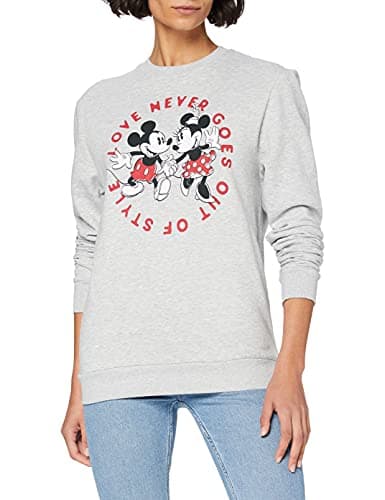 Image of Disney Women's Love Never Goes Out of Style Sweatshirt, Grey (Heather Grey Hgy), 14 UK