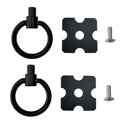 Image of 2 Pack Black Drawer Handles,Pull Handle Cupboard Wardrobe Door Vintage Cabinet Furniture Ring Knob Metal Drawers Decorative Unique Decoration Doors Handle's,for Cabinets Wardrobes Cupboards Dresser