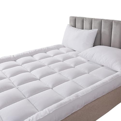 Image of HIGH LIVING Microfibre Mattress Topper 4 Inch/10 cm Supersoft Heavy Fill Single Double King SuperKing Box Stitched and Elasticated Corner Straps (Super King)