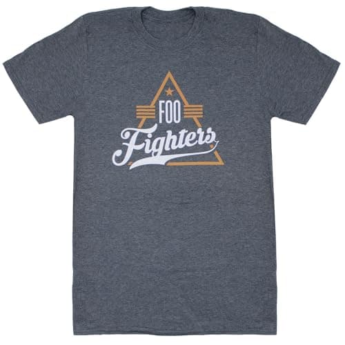 Image of Rock Off Foo Fighters Triangle T-Shirt Mottled Grey L