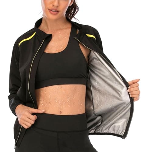 Image of SEXYWG Women Sauna Jacket Sweat Sauna Suit Shirt Long Sleeve Workout Tops Body Shaper Exercise