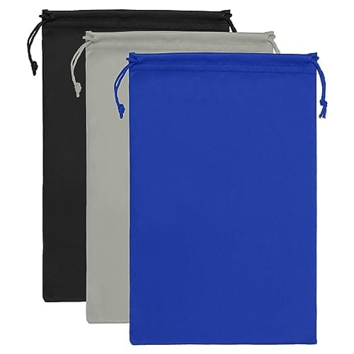 Image of PATIKIL Ski Goggle Bag, 3 Pack Soft Microfiber Snow Goggles Protective Storage Case Sleeve Drawstring Pouch for Camera Lenses, Sunglasses, Eyeglasses, Black, Blue, Gray