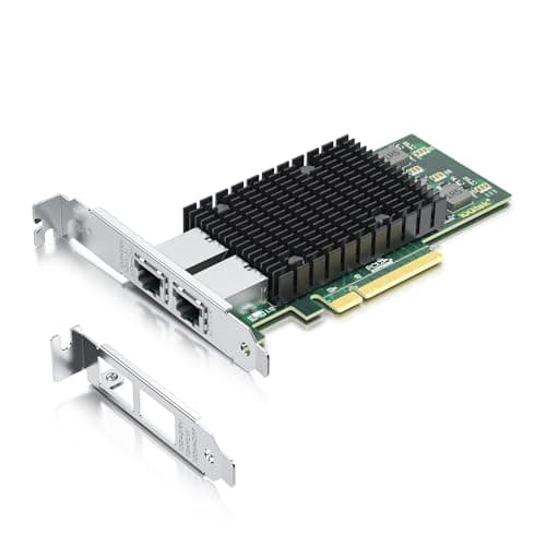 Image of 10Gtek 10Gb PCI-E NIC Network Card, Dual Copper RJ45 Port, with Intel X540 Controller, PCI Express Ethernet LAN Adapter Support Windows Server/Windows/Linux/ESX, Compare to Intel X540-T2