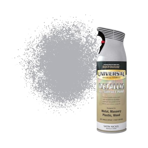 Image of Rust-Oleum 400ml Universal Metallic Spray Paint Aerosol - Satin Nickel