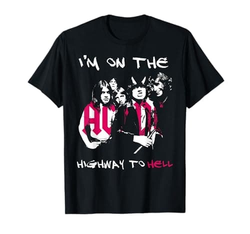 Image of Official AC/DC I'm On The Highway To Hell Logo T-Shirt