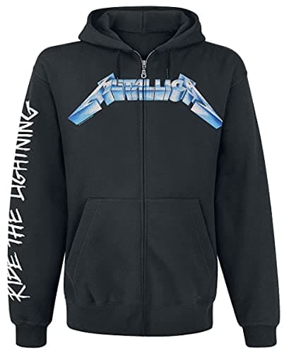 Image of Metallica Ride The Lightning Men Hooded Zip Black L, 70% Cotton, 30% Polyester, Regular