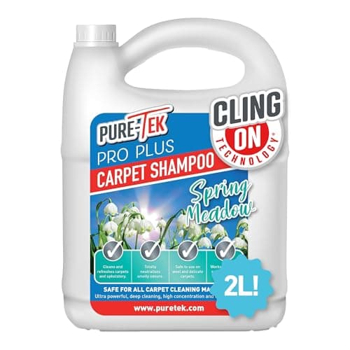 Image of Pure Tek Carpet Cleaner Shampoo 2L - Carpet Cleaner Solution for Machines, Heavy Duty Stain Remover Liquid, Deep Cleaning Detergent to Neutralise Pet Odour & Urine Stains, Works with All Machines