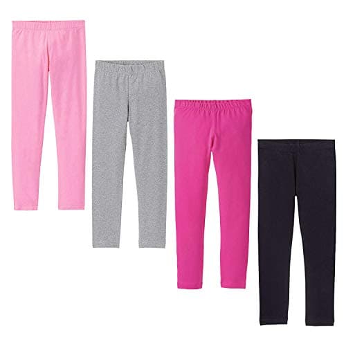 Image of Little Girls Leggings 4-Pack Basic Cotton Leggings for Kids Baby Girls' Leggings Trousers (5-6 Years)