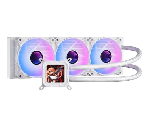 Image of darkFlash DV360S All-in-one Liquid CPU Cooler, 3.2” LCD Screen with 320 * 320 Resolution, ARGB Sync, PWM Fans 360mm Radiator, CPU PC Aio Cooler Compatible with Intel 1851/1700, AMD AM4/AM5 (White)
