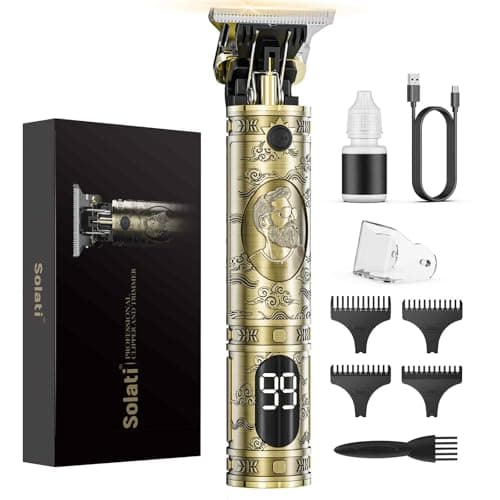 Image of Beard Trimmer Hair Clippers Men,Cordless Rechargeable Hair Trimmer for Men,Premium Professional Barber Grooming Set with Zero Gapped T Blade Shaver & LCD Display Gift