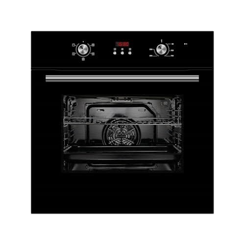 Image of Cookology COF605BK 60cm 65 Litre Capacity, Installed Built In Electric Fan Oven, Integrated Single Fan Oven with Mechanical Dial Timer and Grill - in Black