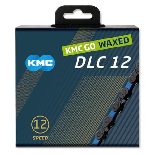 Image of KMC DLC12 Waxed 12 Speed Chain, Black/Blue, 126 Link