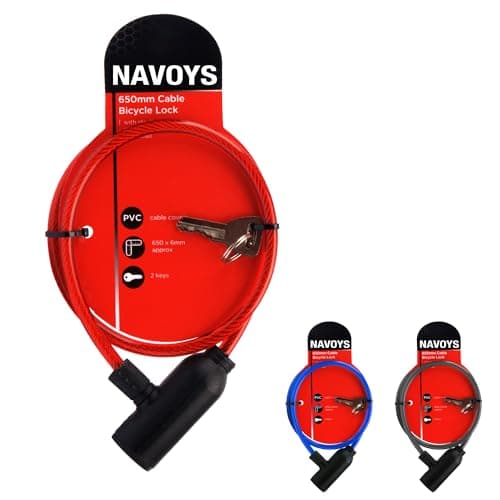 Image of 650mm x 6mm Steel Cable Bicycle Lock with PVC Cover – Durable, Secure Protection for Bikes, & More – Includes 2 Keys