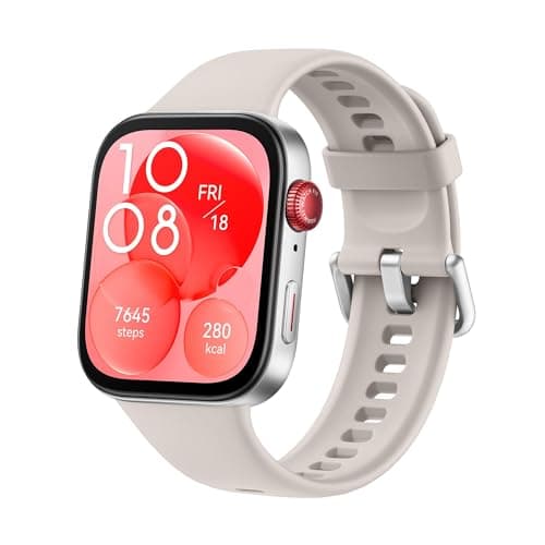 Image of HUAWEI WATCH FIT 3 Smartwatch for men women, iOS & Android, Up to 10 Days Battery Life, Bluetooth Calls, GPS Smartwatch, Aluminum Case, AMOLED Display, Health&Fitness Tracker, White strap
