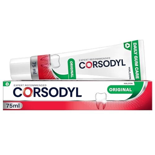 Image of Corsodyl Toothpaste Original, Daily Gum Care, Help stop and Prevent Bleeding Gums, 75ml
