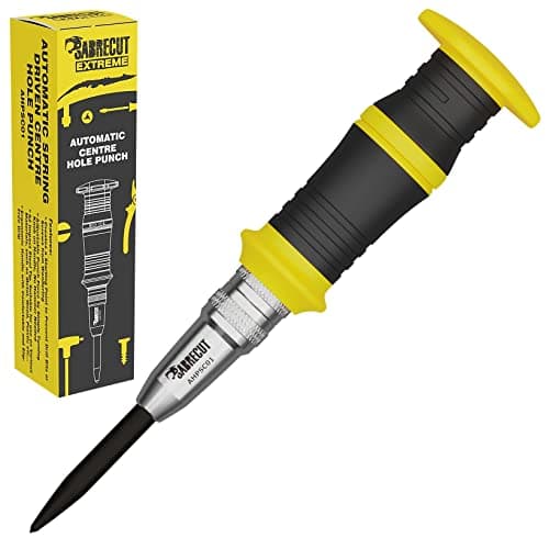 Image of 1 Piece SabreCut AHPSC01 Heavy Duty Automatic Spring Driven Centre Hole Punch with Adjustable Strike Force 60-140 Newtons Suitable for Metal Wood Plastic and Many Other Materials