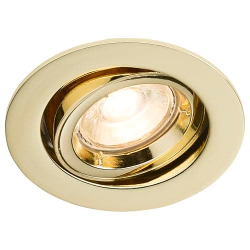 Image of Knightsbridge Recessed Spotlight with Tilt/Twist and Lock Downlight, Brass