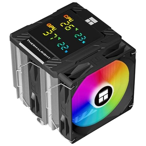 Image of Thermalright Peerless Assassin 120 Digital ARGB Black CPU Air Cooler, Digital Screen Top Cover,6 Heatpipes Computer CPU Cooler, for AM4/AM5,Intel LGA1700/1851/1150/1151/1200, PC Cooler-Black ARGB