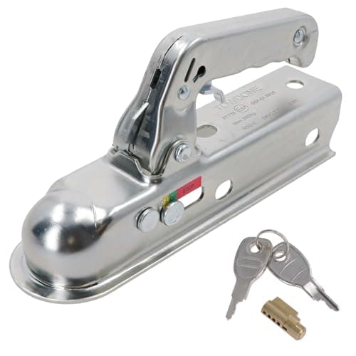 Image of AB Tools Unbraked Trailer Pressed Steel Hitch Coupling 50mm 800kg Max With Lock